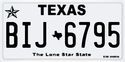 TX license plate BIJ6795