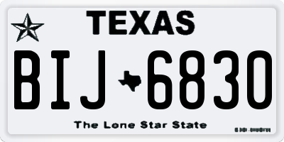 TX license plate BIJ6830