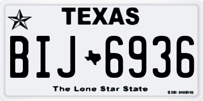 TX license plate BIJ6936