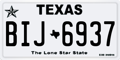 TX license plate BIJ6937