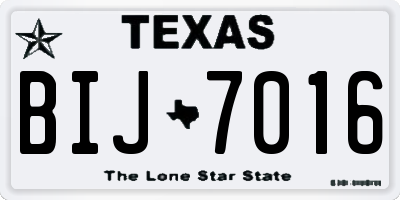 TX license plate BIJ7016