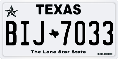 TX license plate BIJ7033