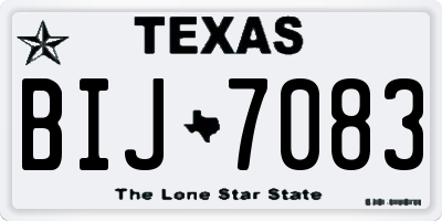 TX license plate BIJ7083