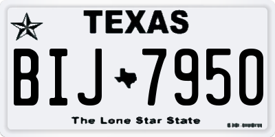 TX license plate BIJ7950