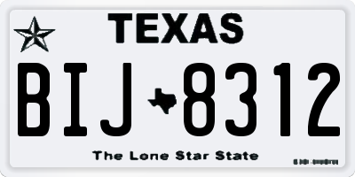 TX license plate BIJ8312