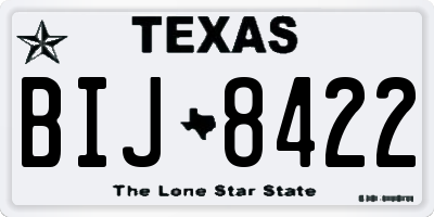 TX license plate BIJ8422
