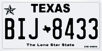 TX license plate BIJ8433