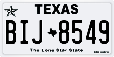 TX license plate BIJ8549