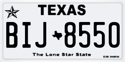 TX license plate BIJ8550
