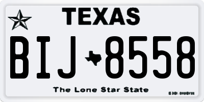 TX license plate BIJ8558