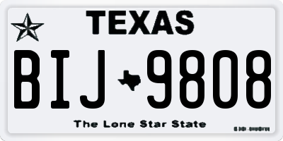 TX license plate BIJ9808
