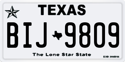 TX license plate BIJ9809