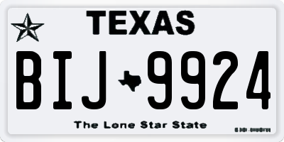 TX license plate BIJ9924