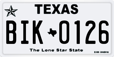 TX license plate BIK0126