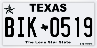 TX license plate BIK0519