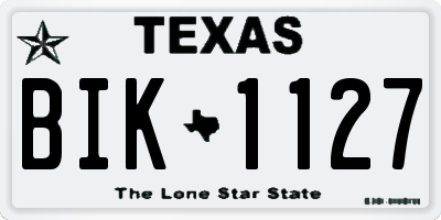TX license plate BIK1127
