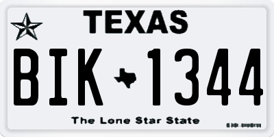 TX license plate BIK1344