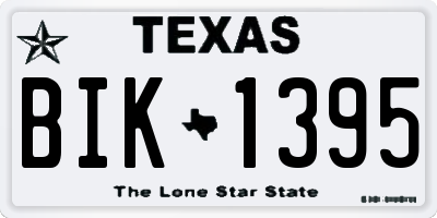 TX license plate BIK1395