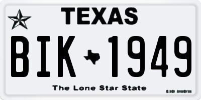 TX license plate BIK1949