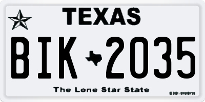 TX license plate BIK2035