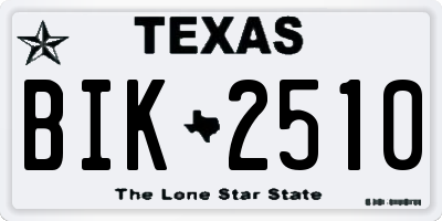TX license plate BIK2510
