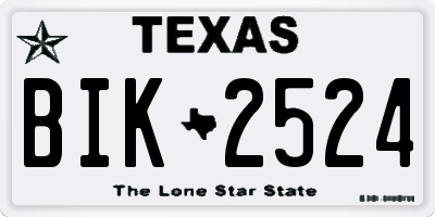 TX license plate BIK2524