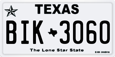 TX license plate BIK3060