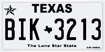 TX license plate BIK3213