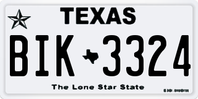 TX license plate BIK3324