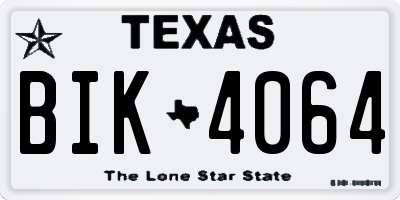 TX license plate BIK4064