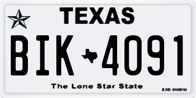 TX license plate BIK4091