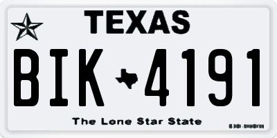 TX license plate BIK4191