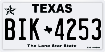 TX license plate BIK4253