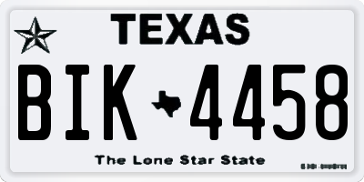 TX license plate BIK4458