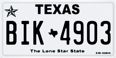 TX license plate BIK4903