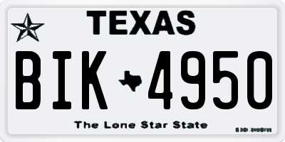 TX license plate BIK4950