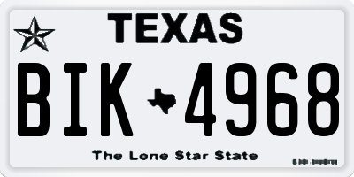 TX license plate BIK4968