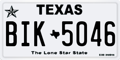 TX license plate BIK5046