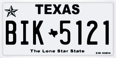 TX license plate BIK5121