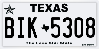 TX license plate BIK5308