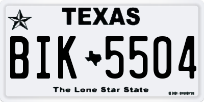 TX license plate BIK5504