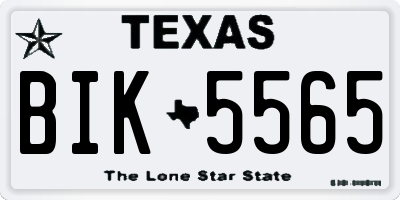 TX license plate BIK5565