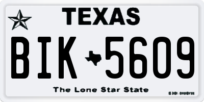 TX license plate BIK5609