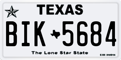 TX license plate BIK5684