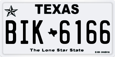 TX license plate BIK6166