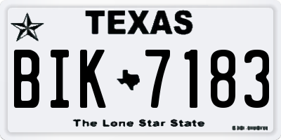 TX license plate BIK7183
