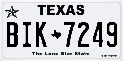 TX license plate BIK7249