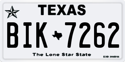 TX license plate BIK7262