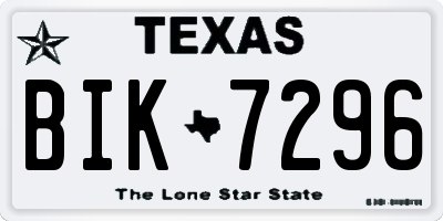 TX license plate BIK7296