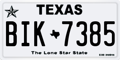 TX license plate BIK7385